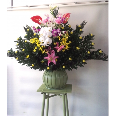 葬儀用生花（籠花）（黄色系） 900119
